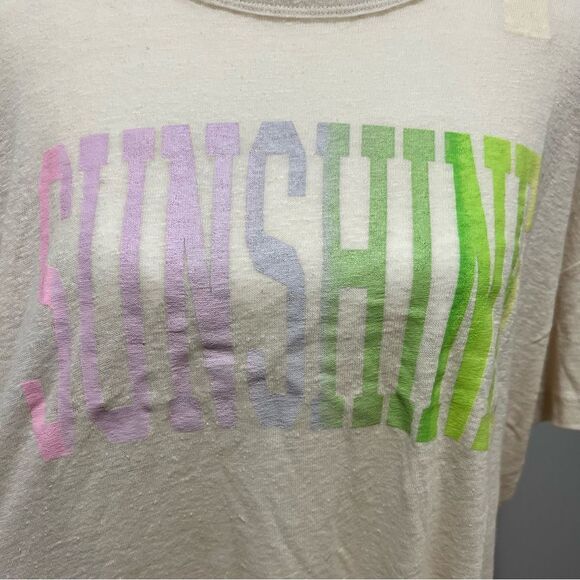 NWT Aerie Linen Blend sunshine Tee Tshirt sz Medium Relaxed Fit womens - Picture 5 of 8